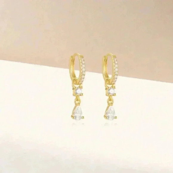 Water Drop Pendant 925 Sterling Silver Earrings - Picture 4 of 4